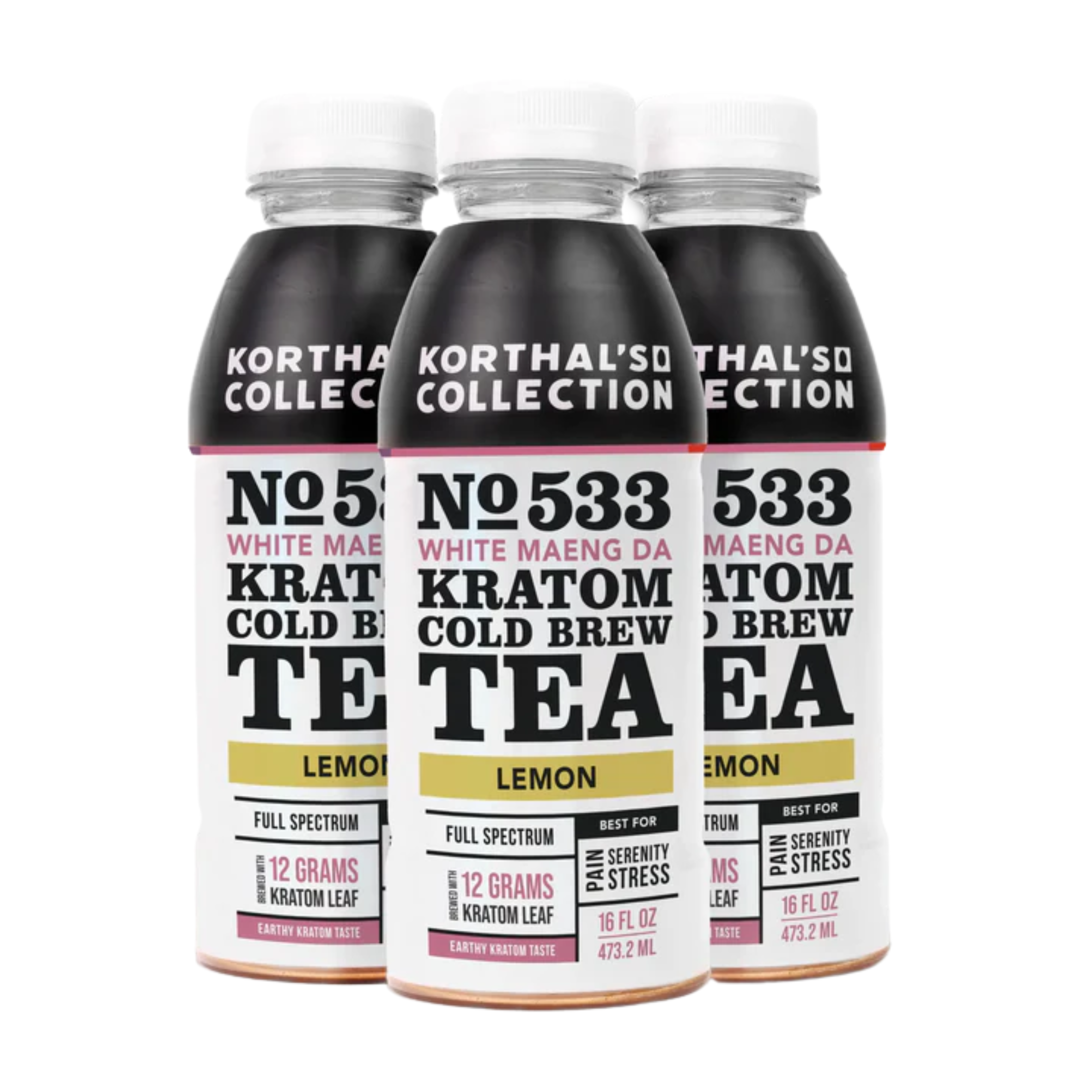 Korthals Collection No. 533 Kratom Cold Brew Tea - White Maeng Da, Lemon